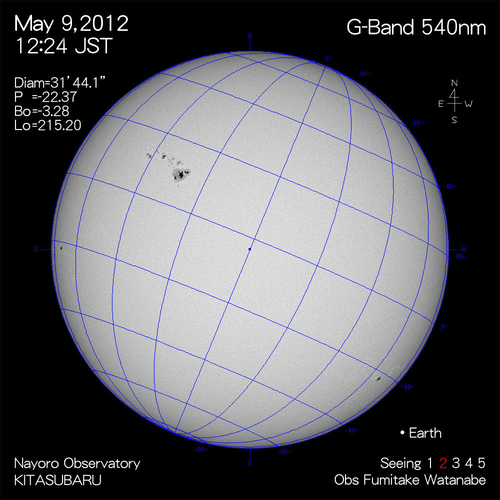 2012年5月9日540nm波長の太陽