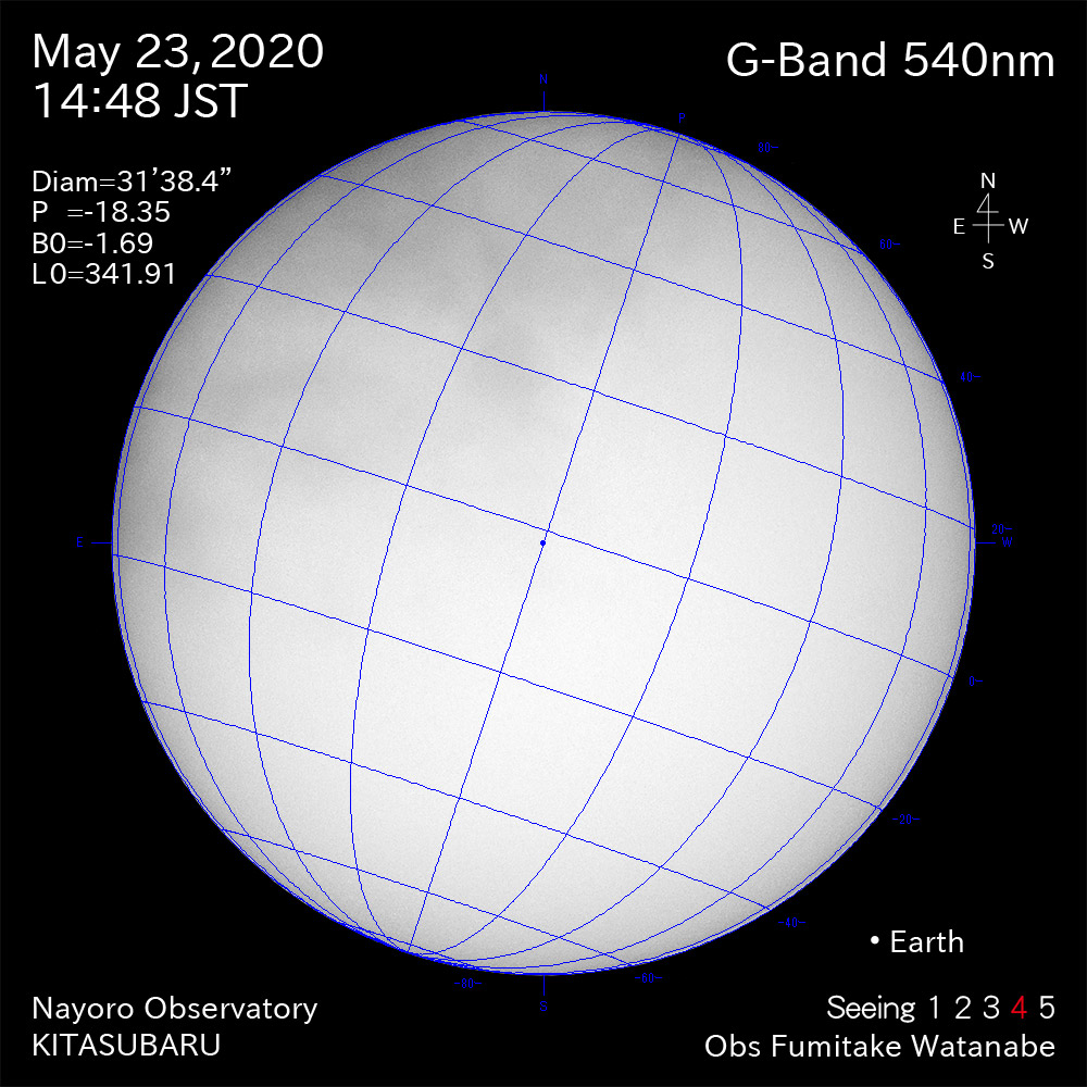 2020年5月23日540nm波長の太陽