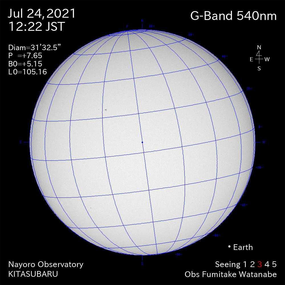 2021年7月24日540nm波長の太陽