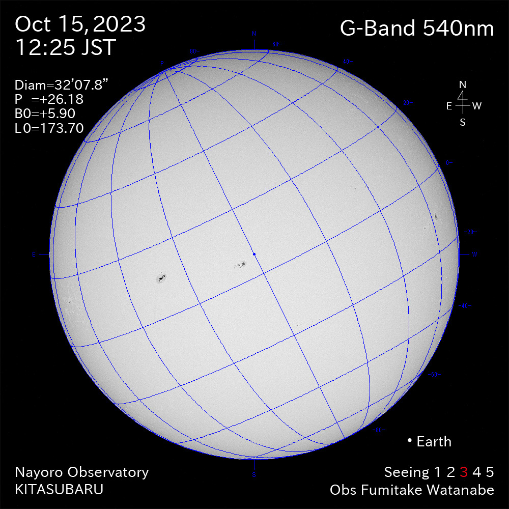 2022年10月15日 540nm波長の太陽