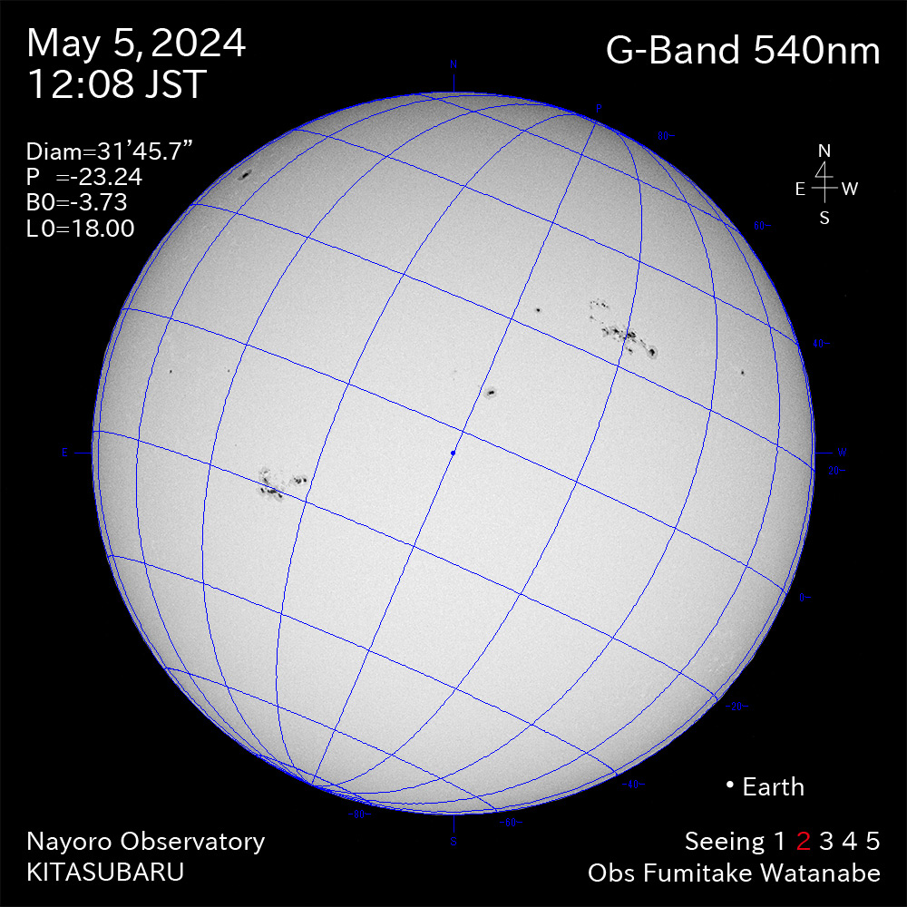 2024年5月5日 540nm波長の太陽