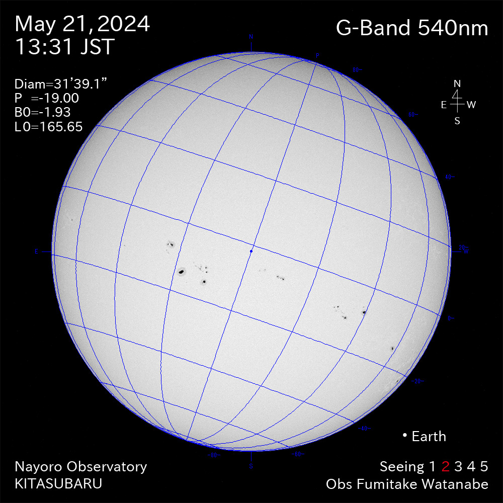 2024年5月21日 540nm波長の太陽