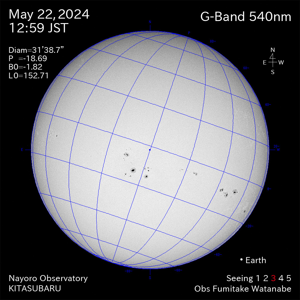 2024年5月22日 540nm波長の太陽