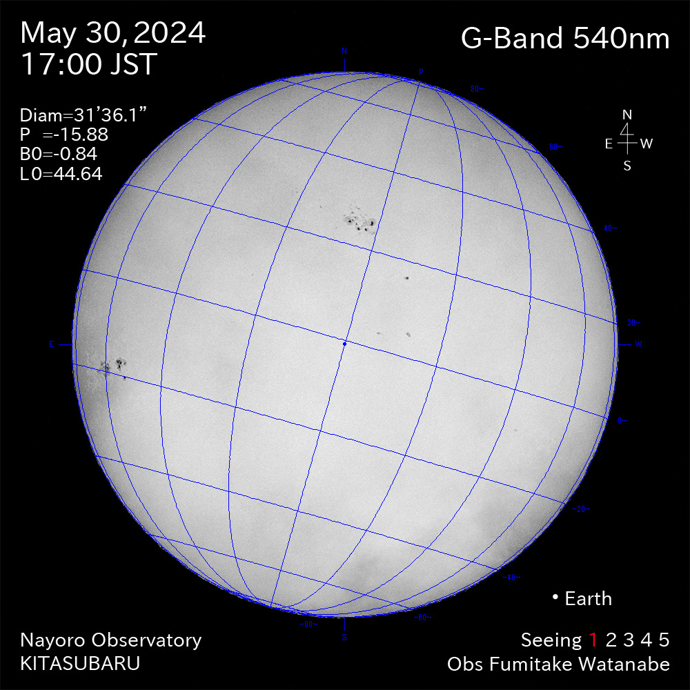 2024年5月30日 540nm波長の太陽