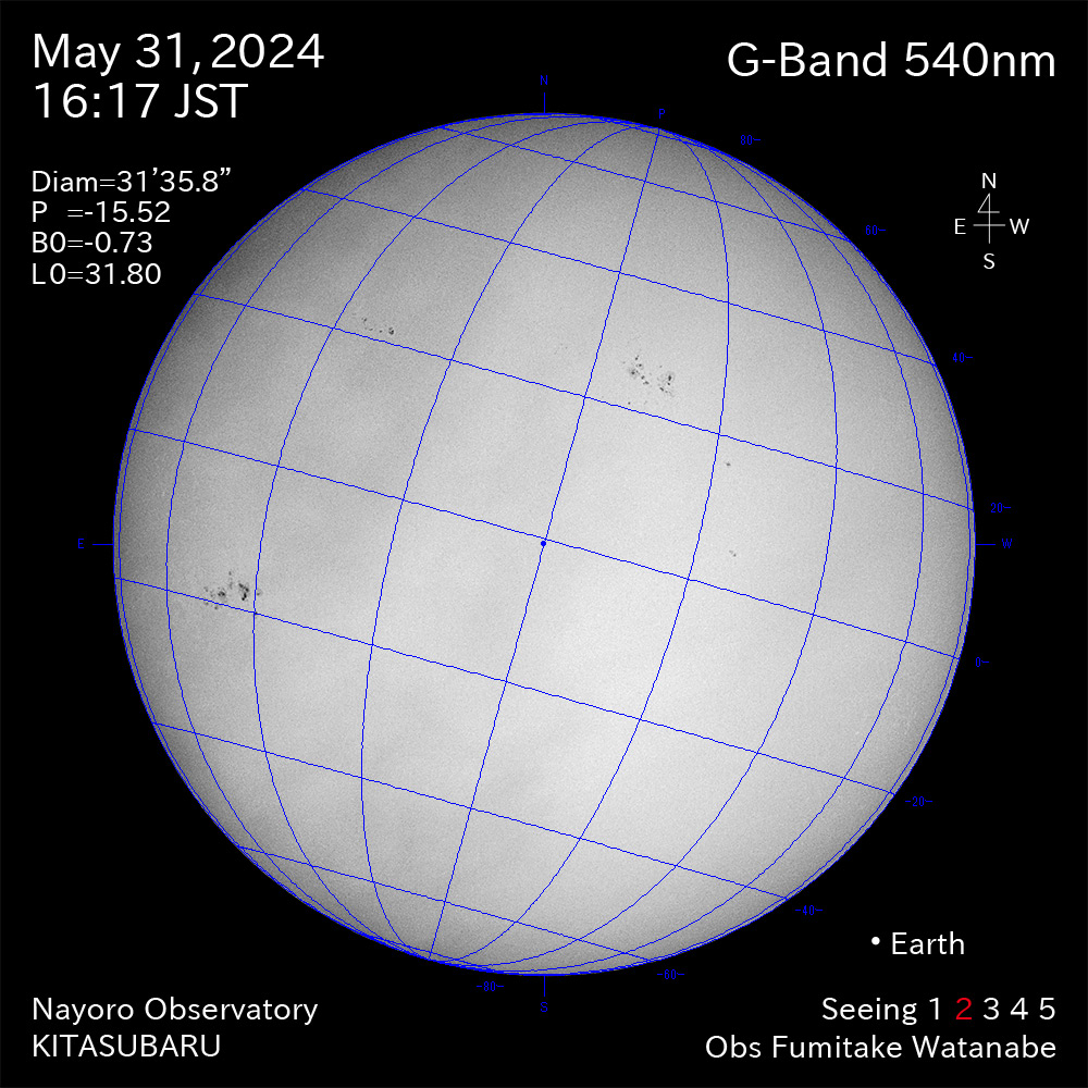 2024年5月31日 540nm波長の太陽