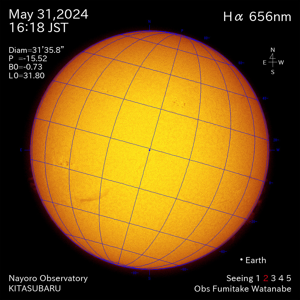 2024年5月31日 Ha波長の太陽