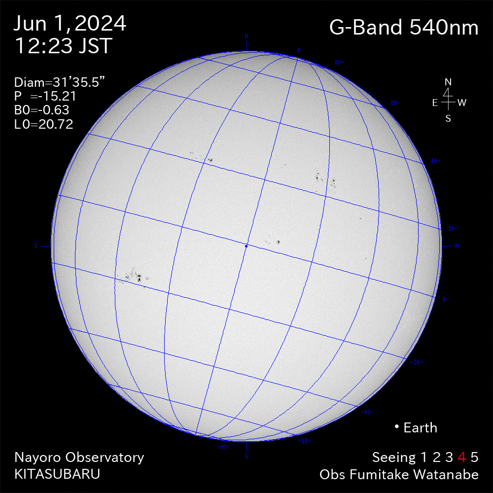 2024年6月1日 540nm波長の太陽