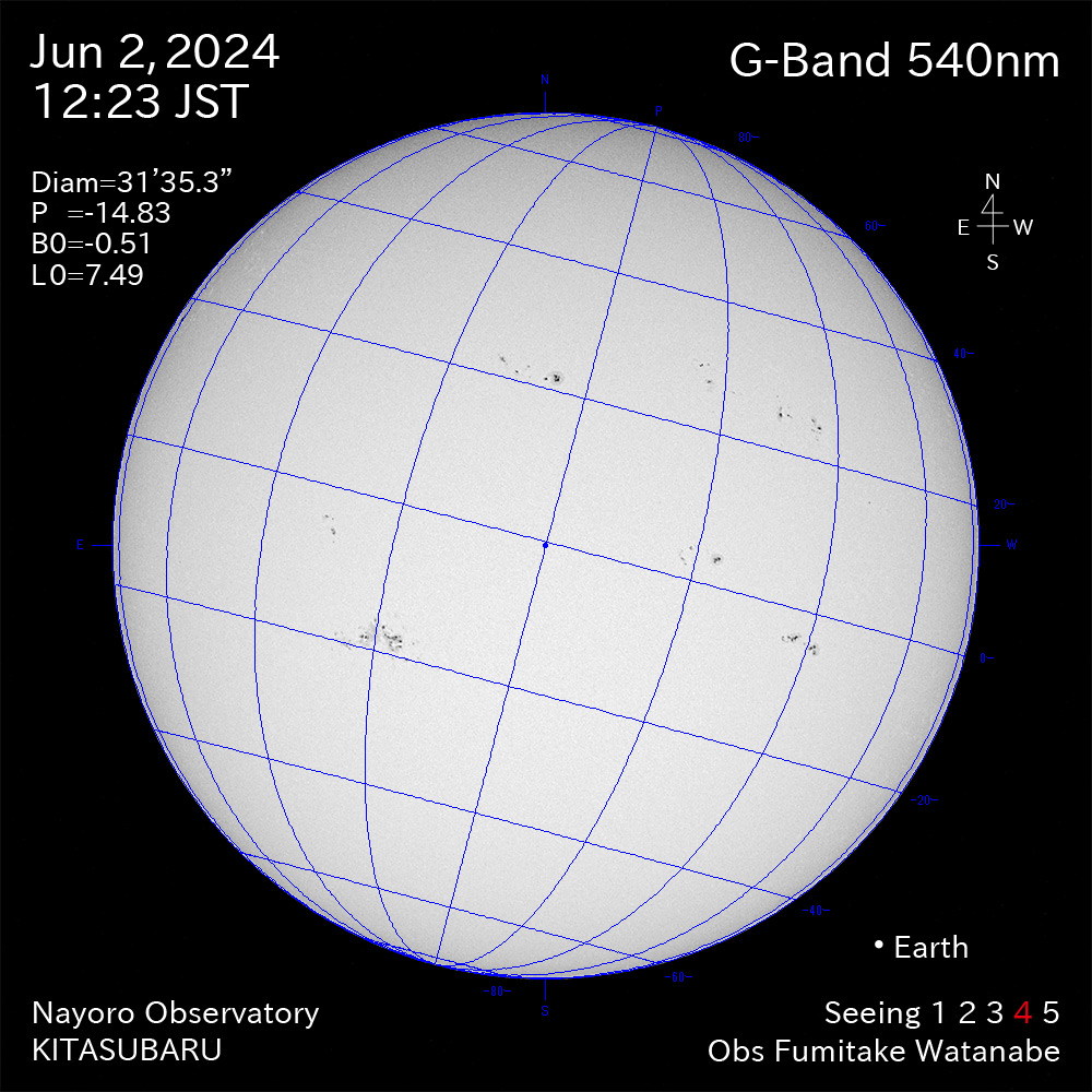 2024年6月2日 540nm波長の太陽