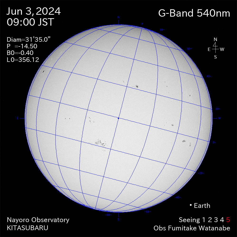 2024年6月3日 540nm波長の太陽