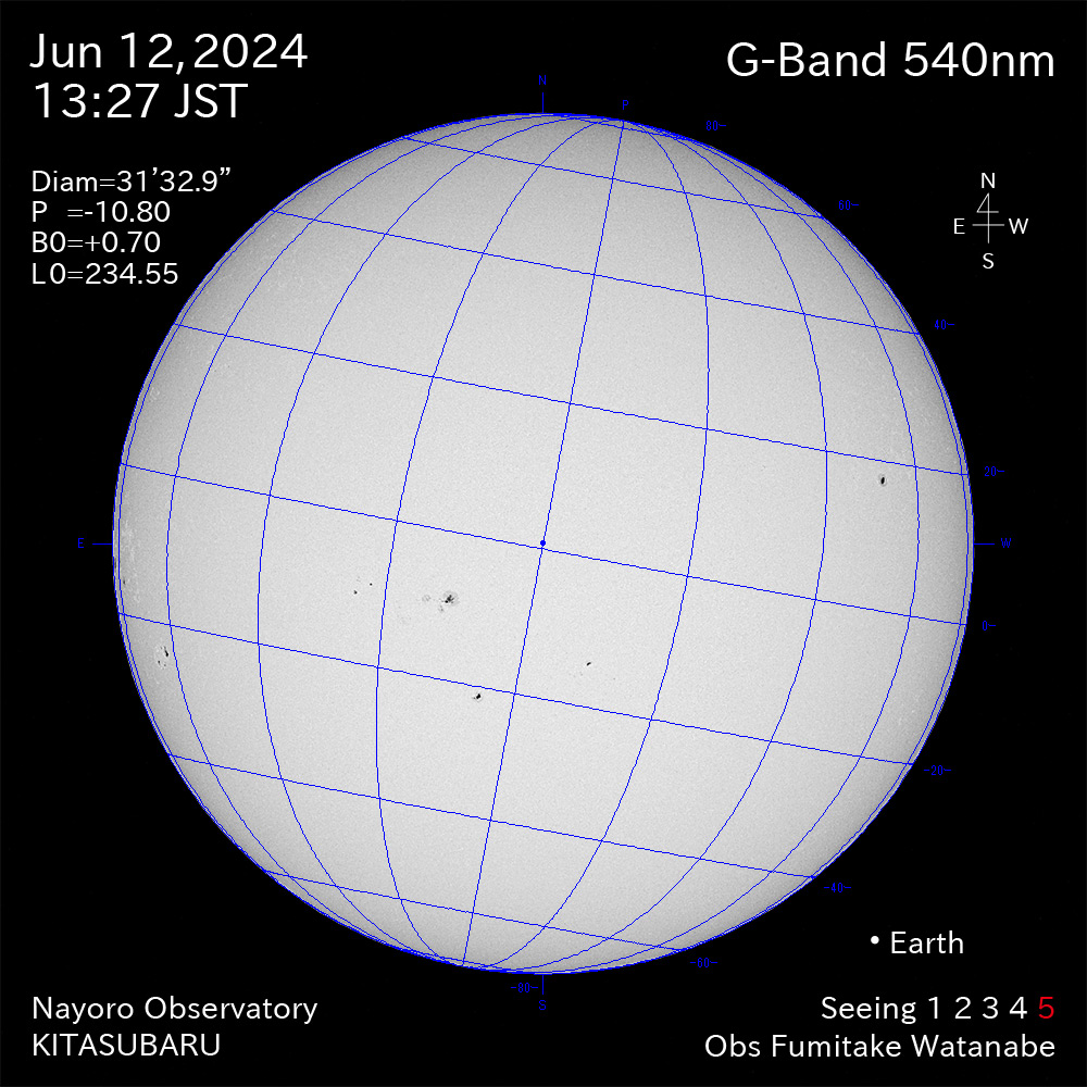 2024年6月12日 540nm波長の太陽