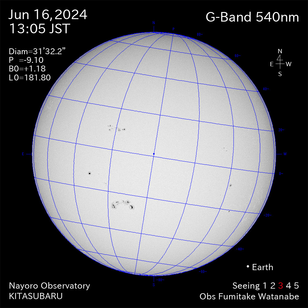2024年6月16日 540nm波長の太陽
