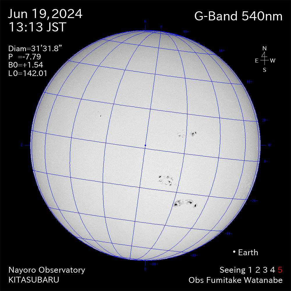2024年6月19日 540nm波長の太陽