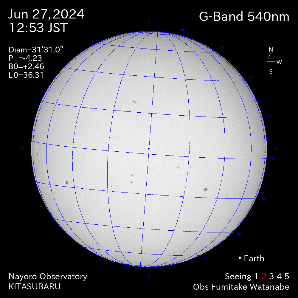 2024年6月27日 540nm波長の太陽