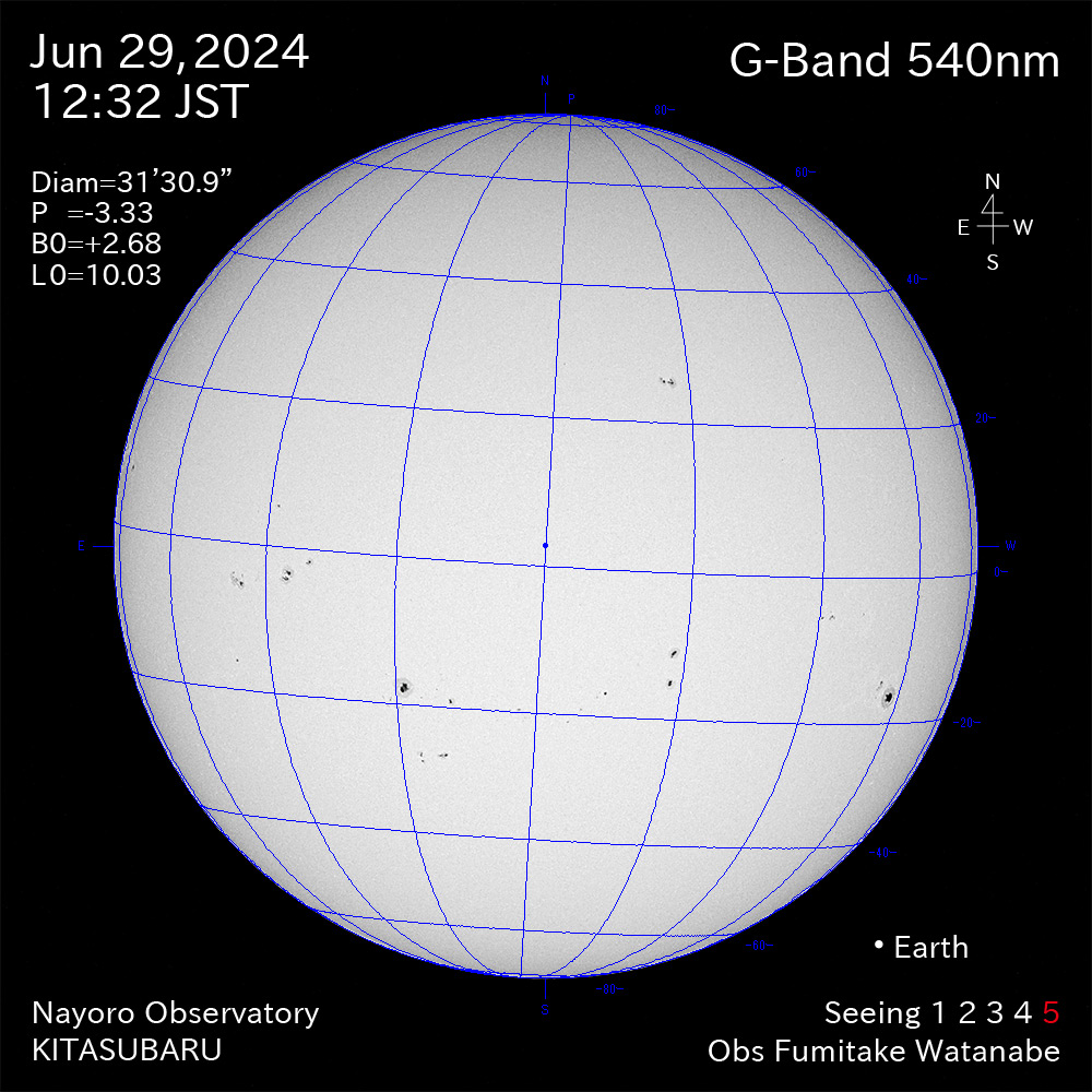 2024年6月29日 540nm波長の太陽