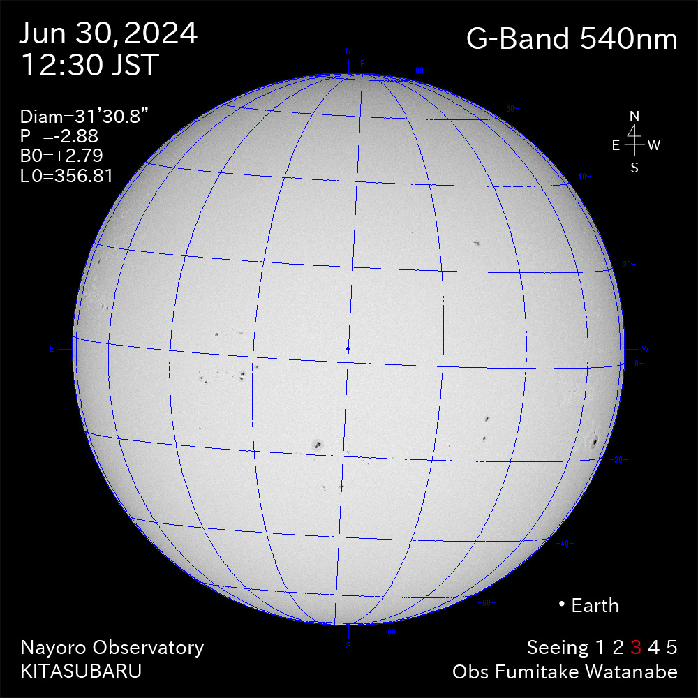 2024年6月30日 540nm波長の太陽