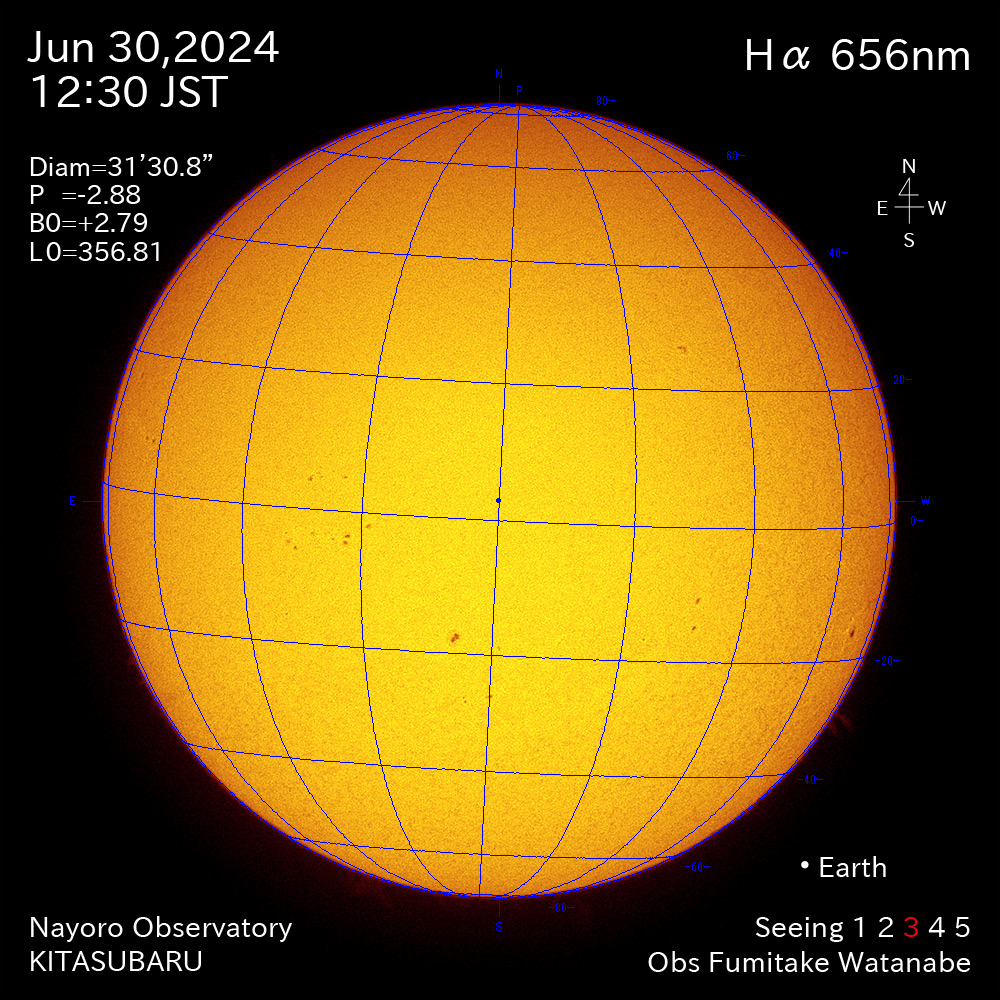 2024年6月30日 Ha波長の太陽