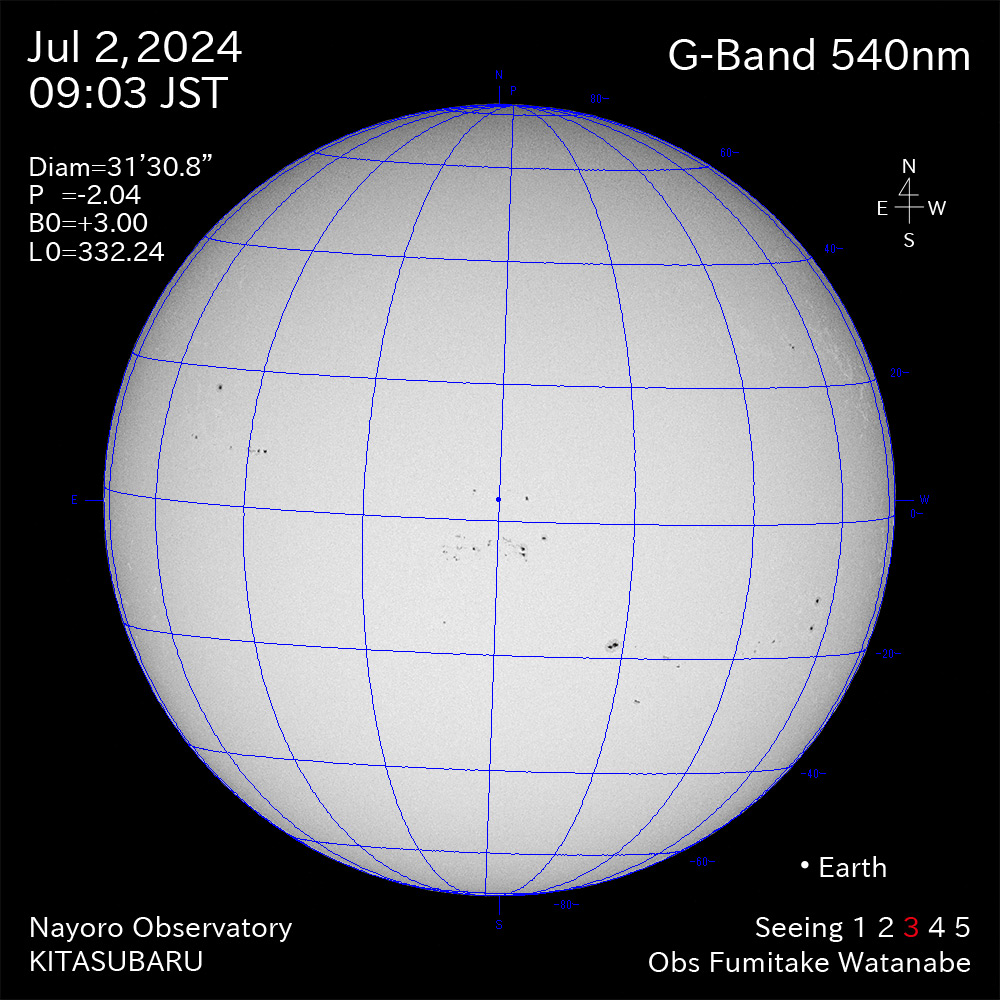2024年7月2日 540nm波長の太陽