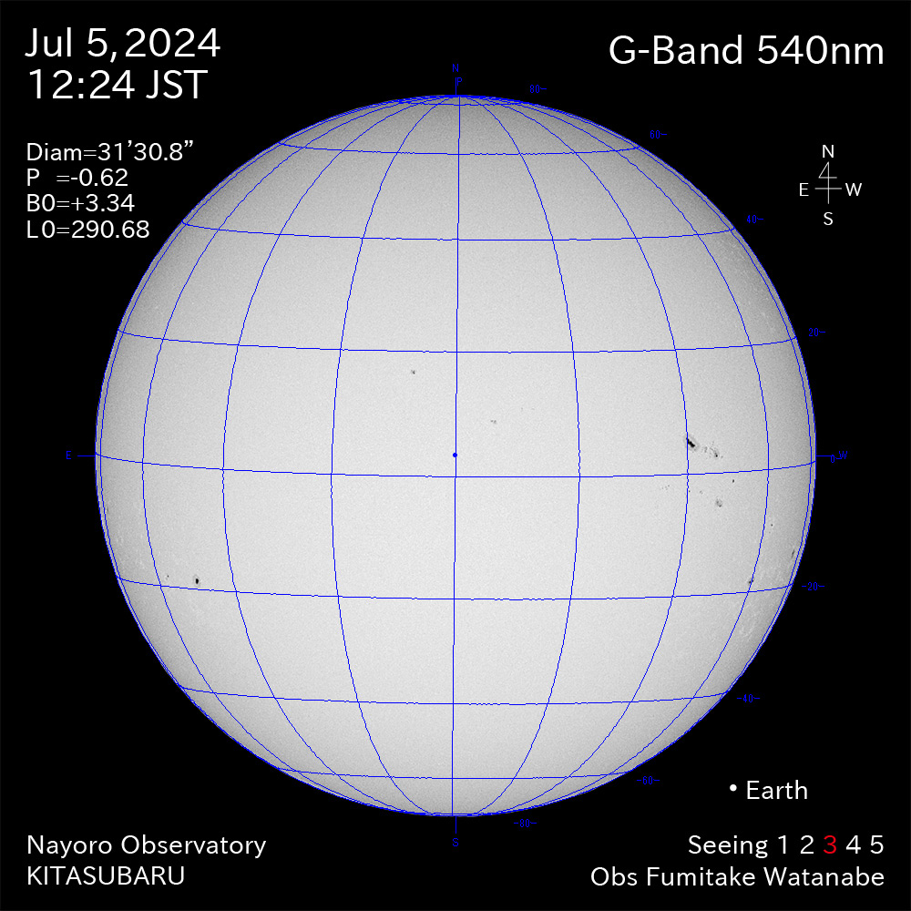 2024年7月5日 540nm波長の太陽
