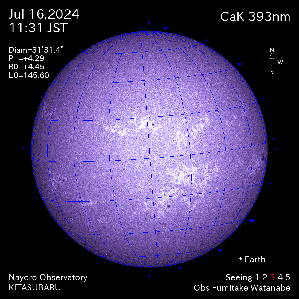 2024年7月16日 CaK波長の太陽