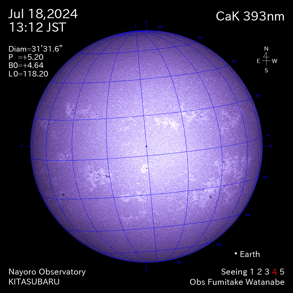 2024年7月18日 CaK波長の太陽