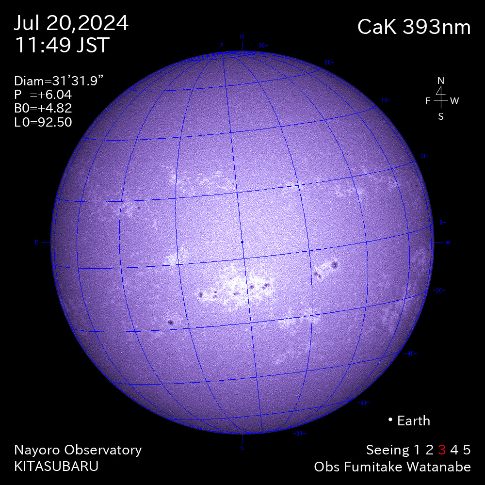 2024年7月20日 CaK波長の太陽