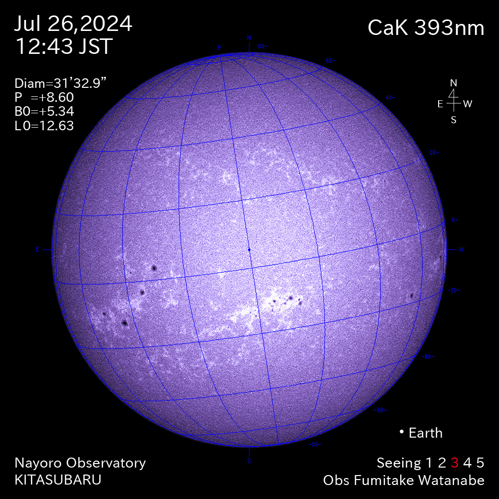 2024年7月26日 CaK波長の太陽