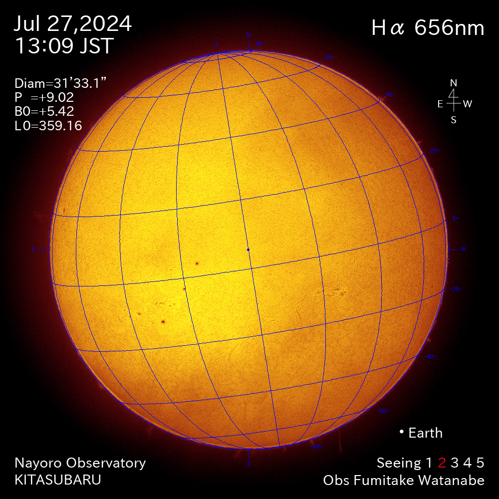2024年7月27日 Ha波長の太陽