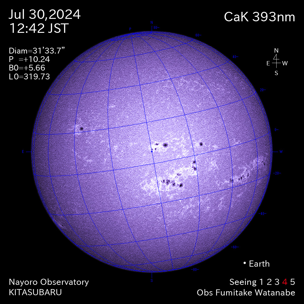 2024年7月30日 CaK波長の太陽