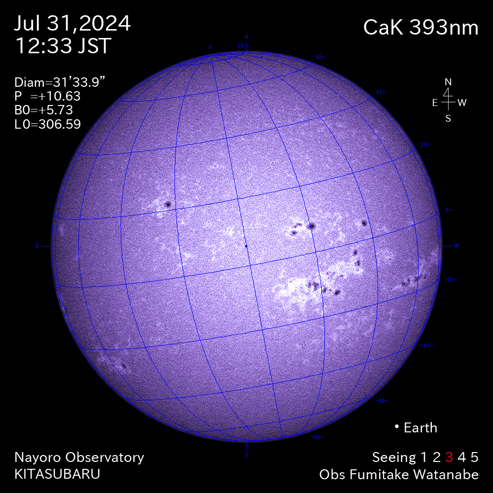 2024年7月31日 CaK波長の太陽