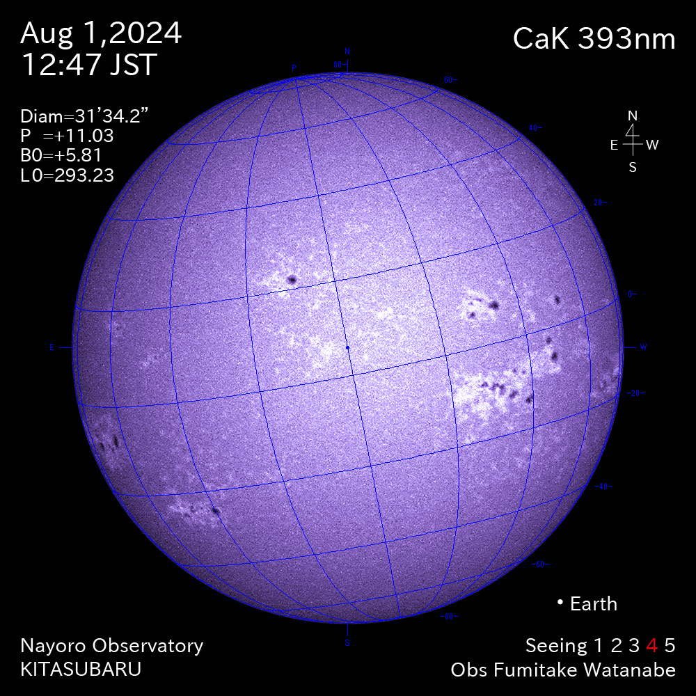 2024年8月1日 CaK波長の太陽