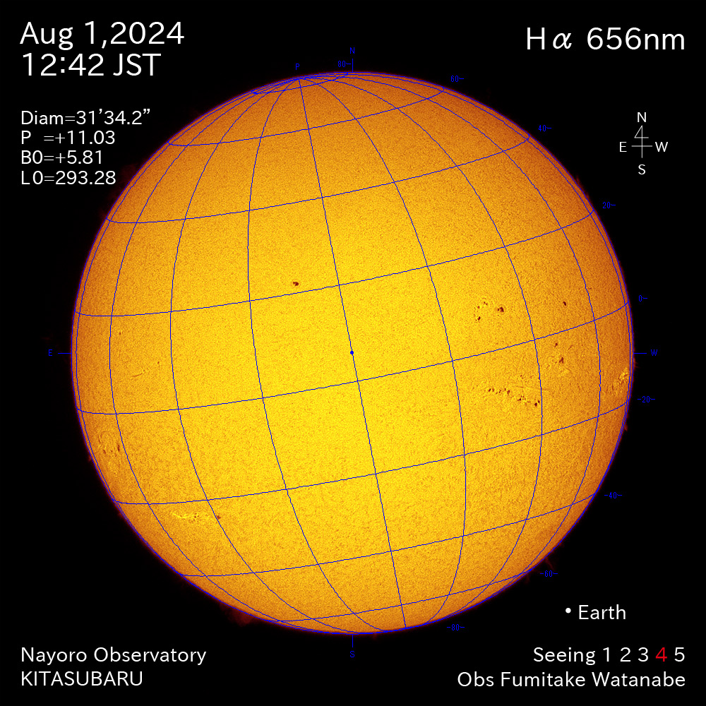 2024年8月1日 Ha波長の太陽