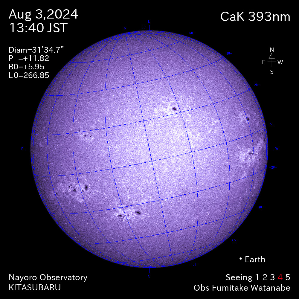 2024年8月3日 CaK波長の太陽