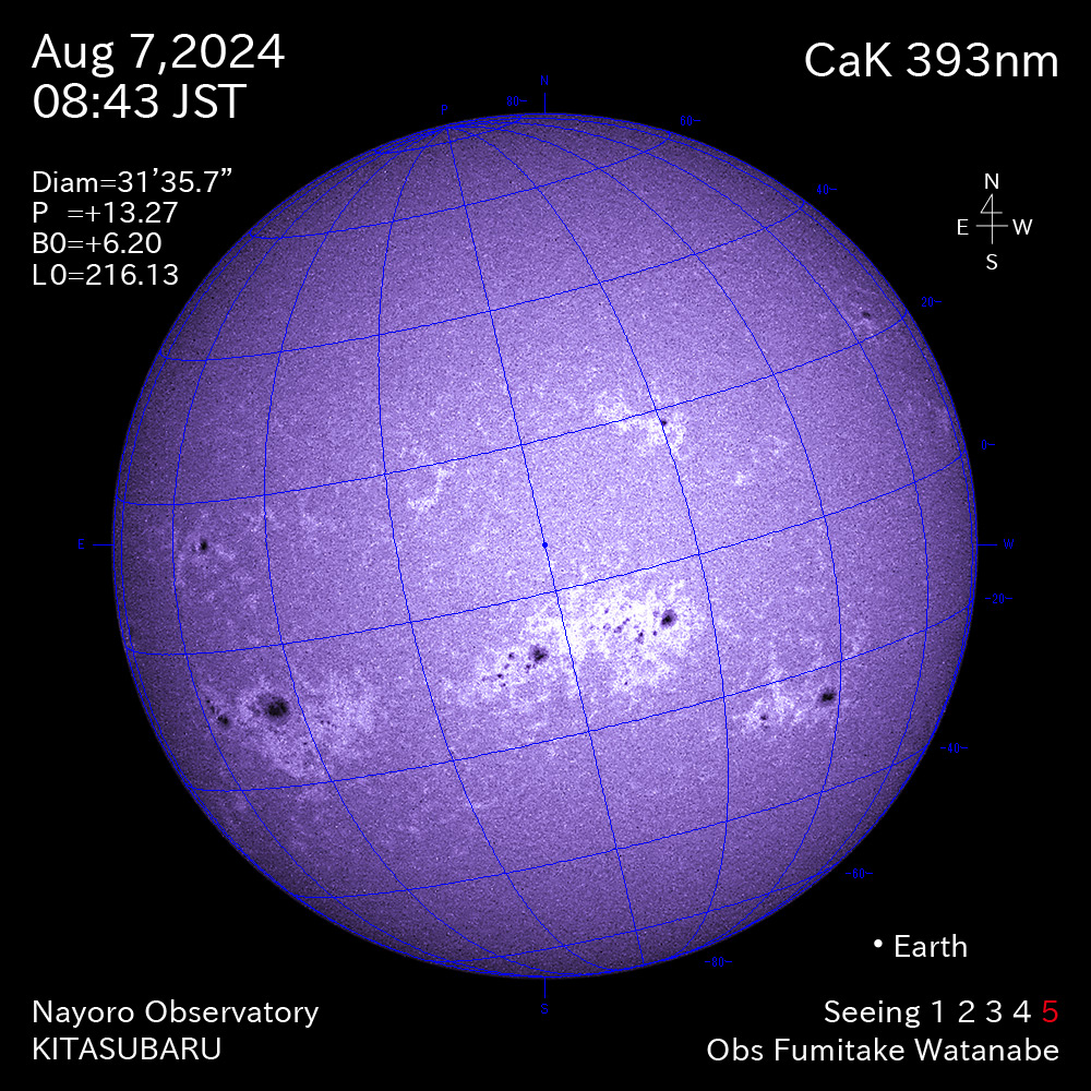 2024年8月6日 CaK波長の太陽