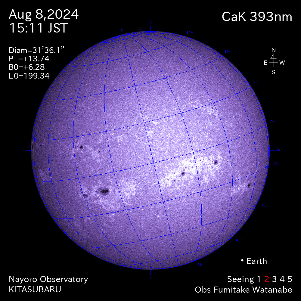 2024年8月8日 CaK波長の太陽