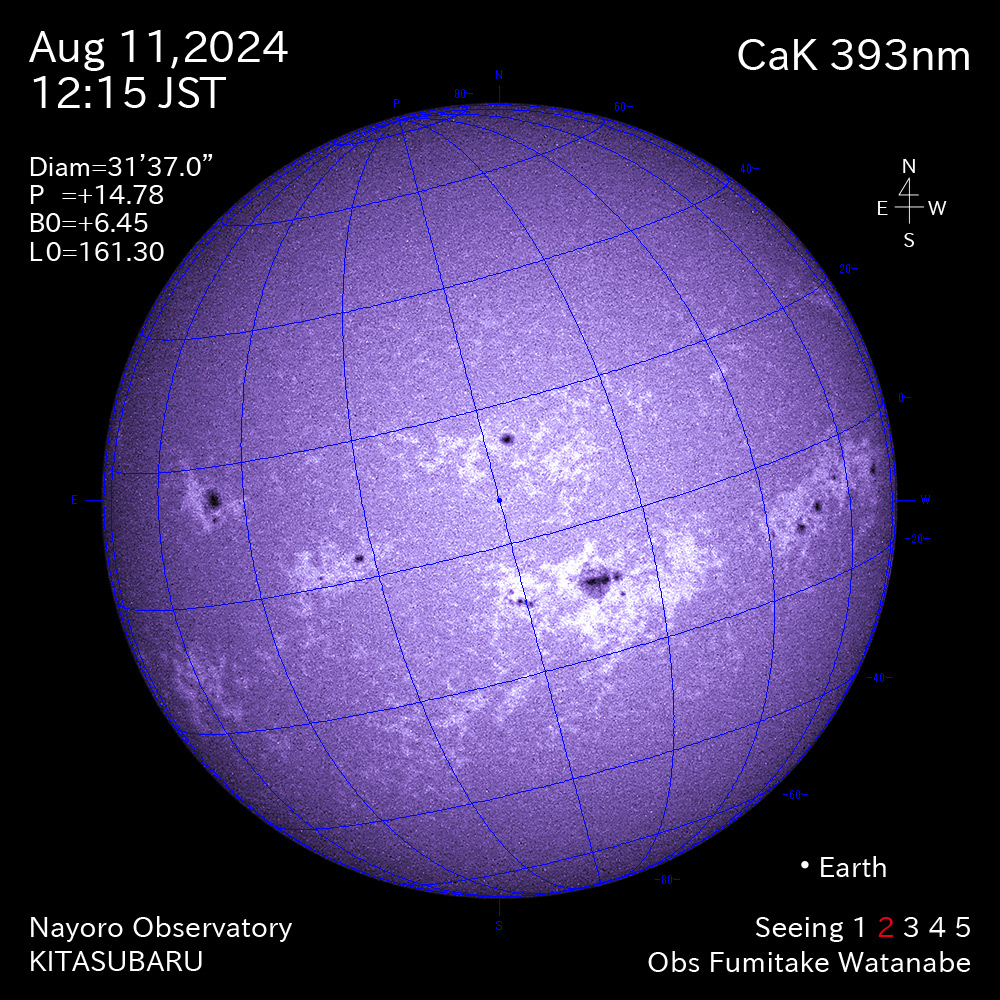 2024年8月11日 CaK波長の太陽