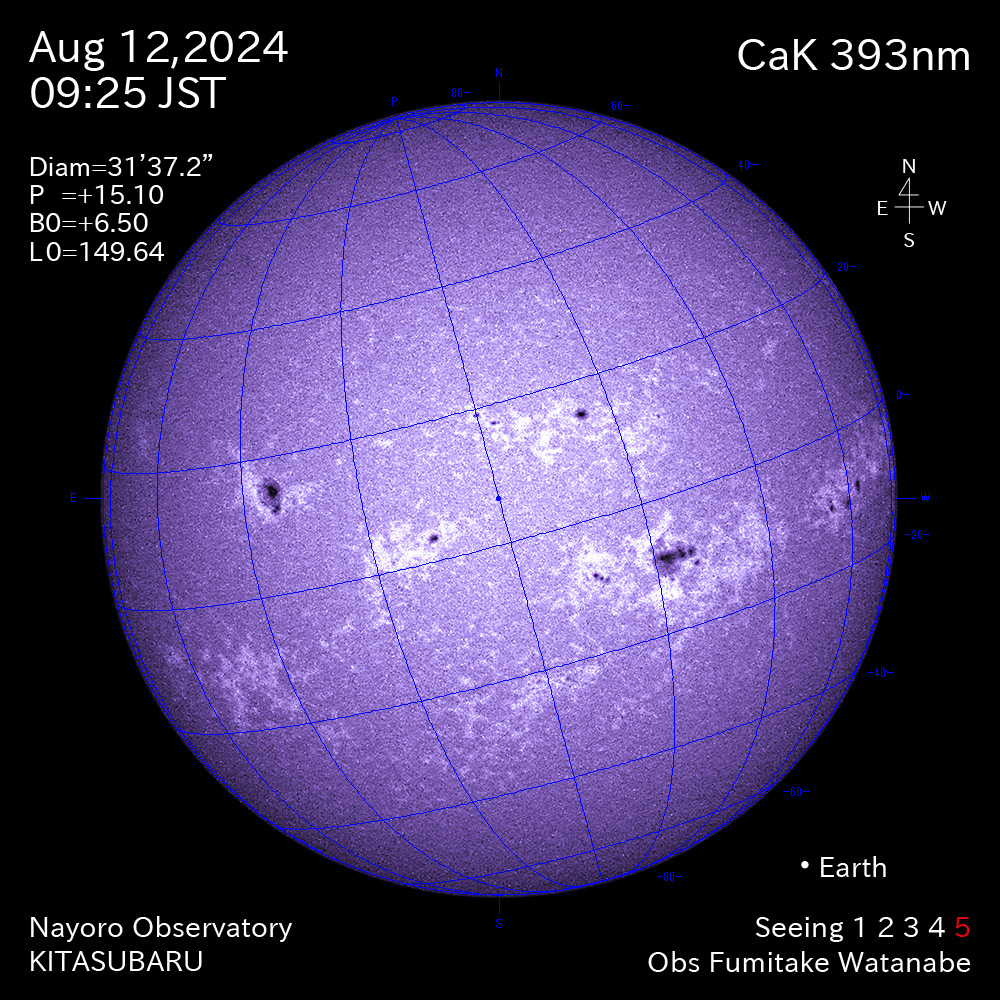 2024年8月12日 CaK波長の太陽