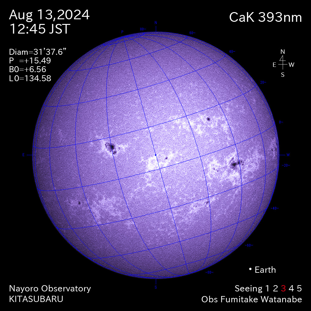 2024年8月13日 CaK波長の太陽