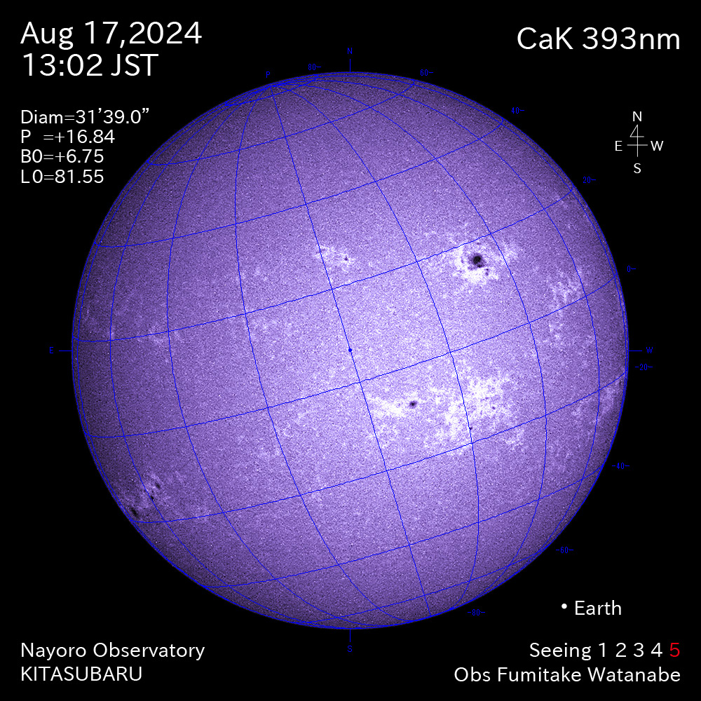 2024年8月17日 CaK波長の太陽