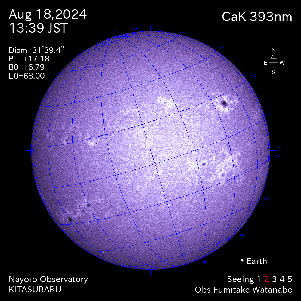 2024年8月18日 CaK波長の太陽