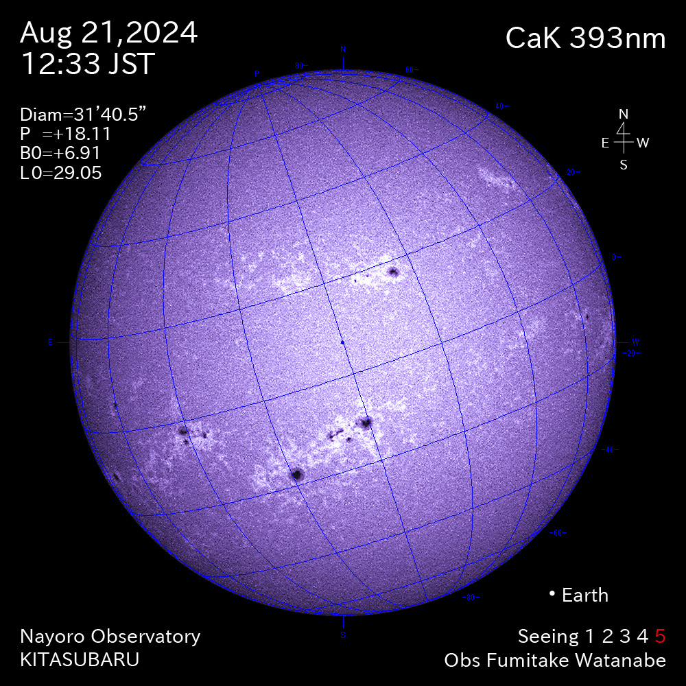 2024年8月21日 CaK波長の太陽