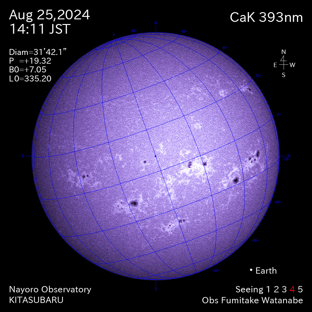 2024年8月25日 CaK波長の太陽