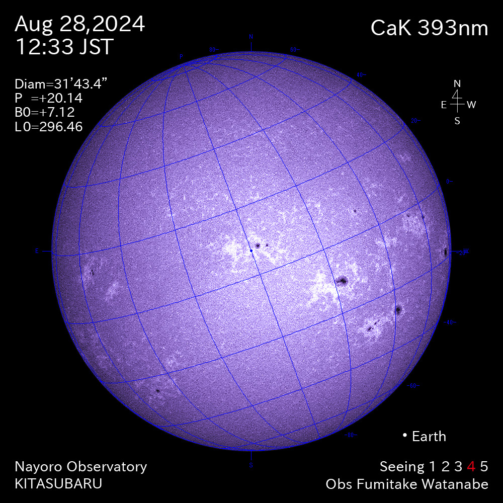 2024年8月28日 CaK波長の太陽