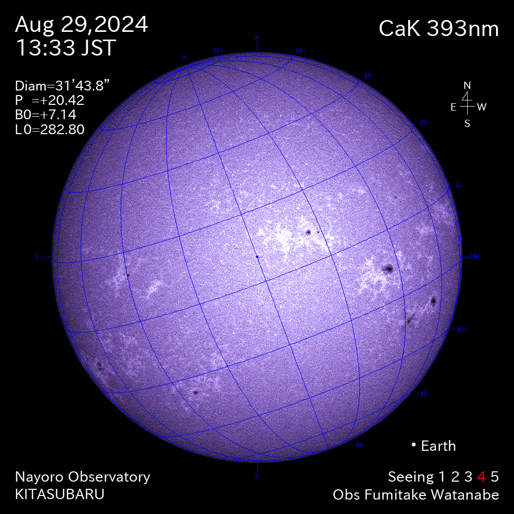 2024年8月29日 CaK波長の太陽