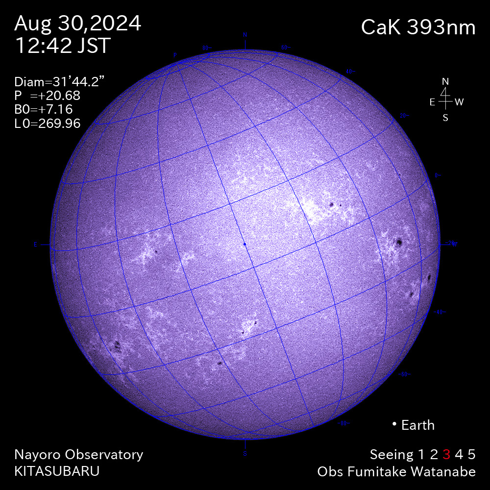 2024年8月30日 CaK波長の太陽