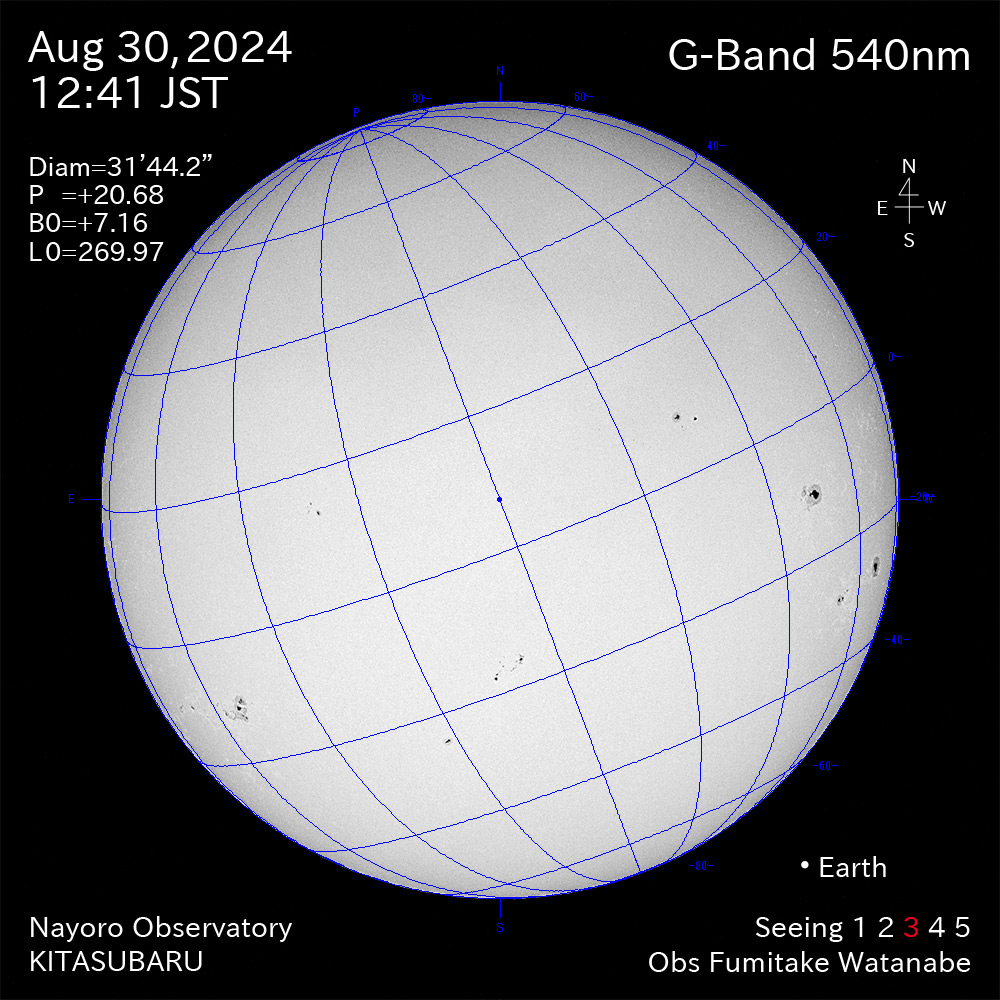 2024年8月30日 540nm波長の太陽