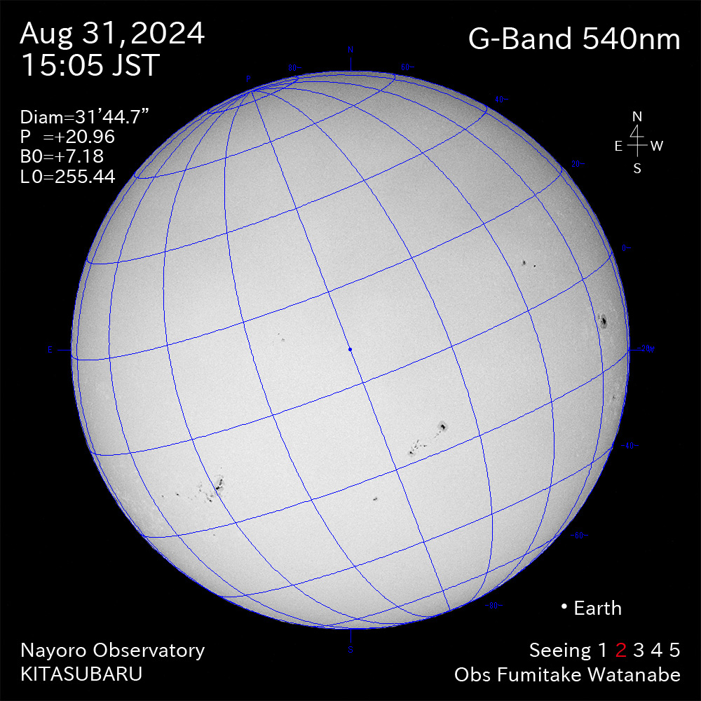 2024年8月31日 540nm波長の太陽