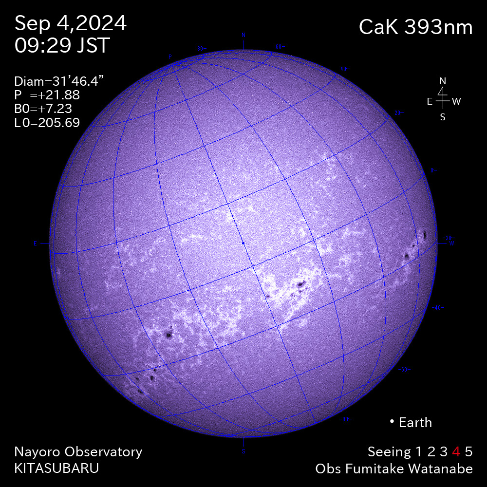 2024年9月4日 CaK波長の太陽