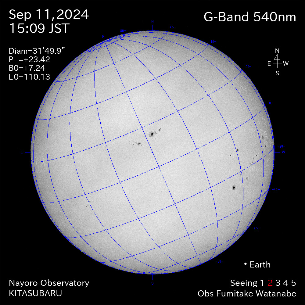 2024年9月11日 540nm波長の太陽
