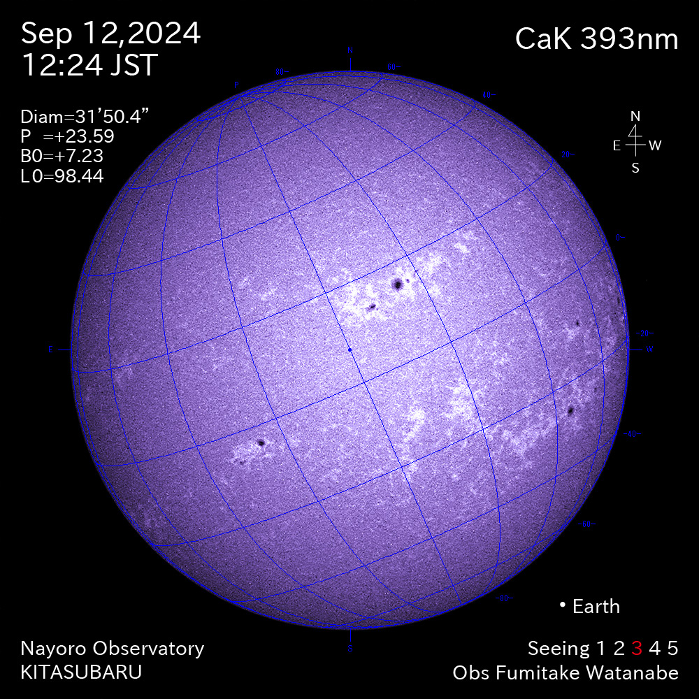 2024年9月12日 CaK波長の太陽