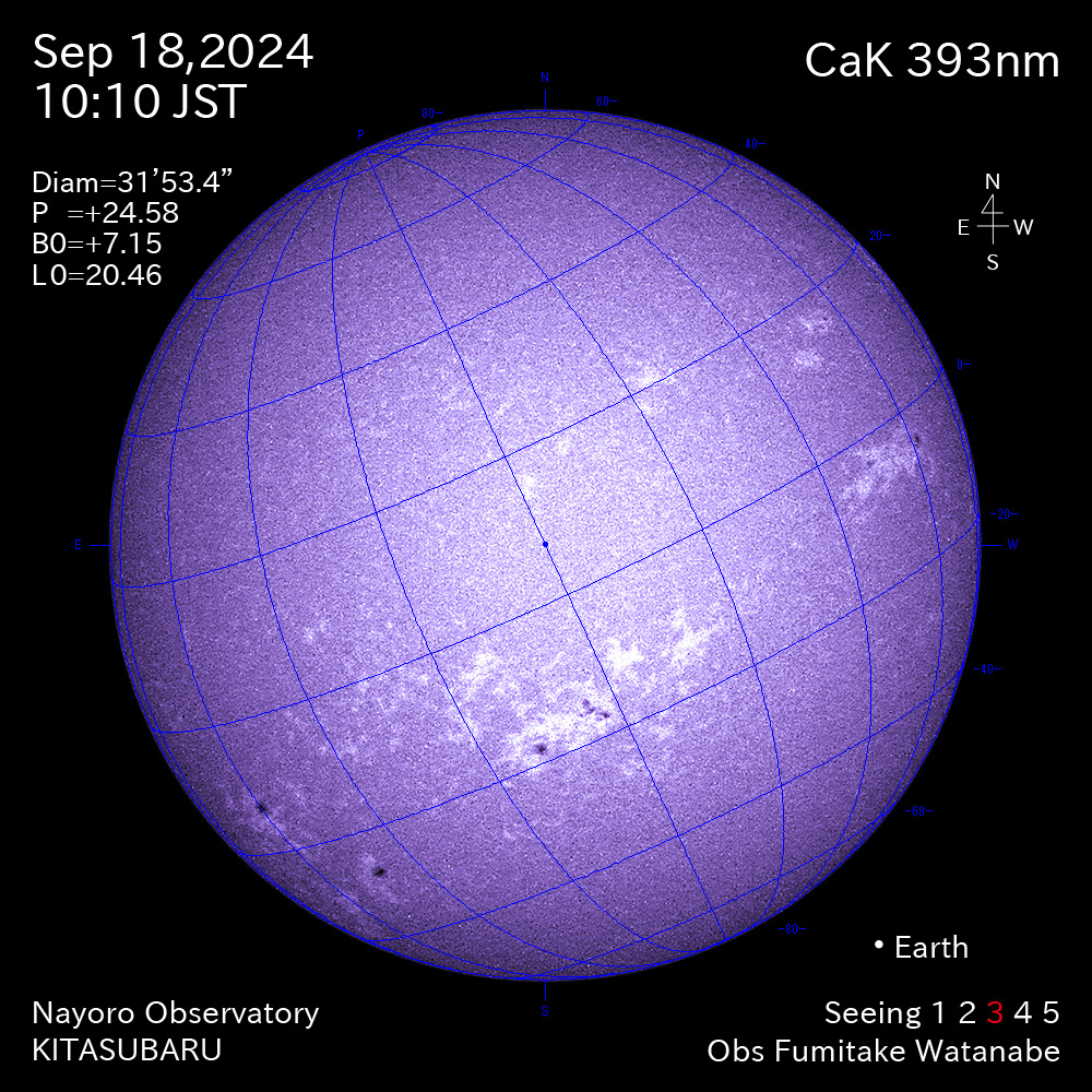 2024年9月18日 CaK波長の太陽